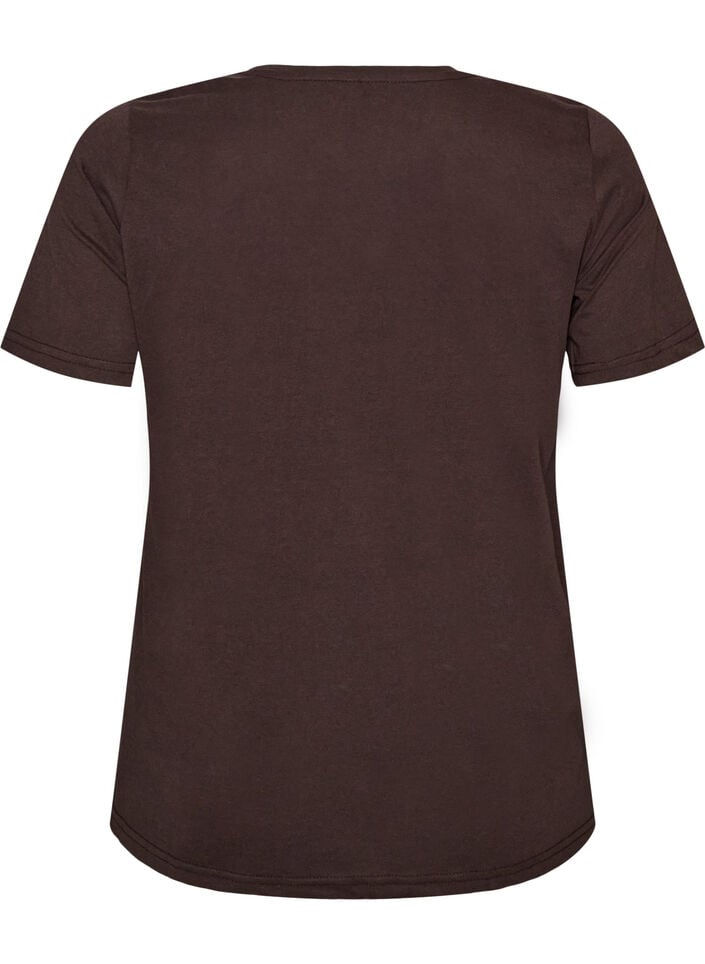T-shirt met motief, Bruin, Packshot image number 1