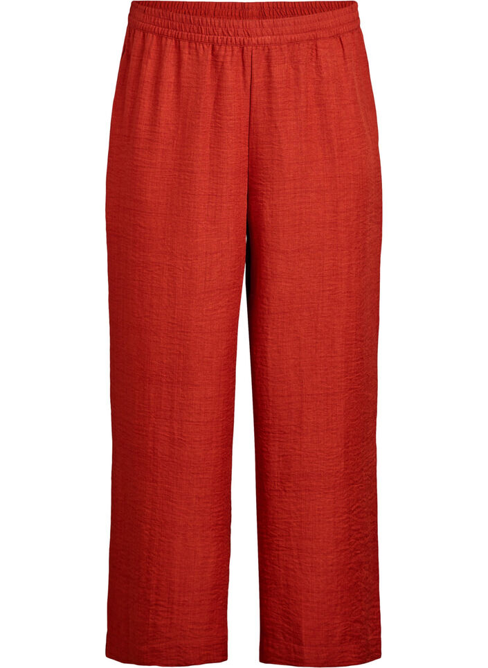 Losse broek met elastische tailleband en zakken, Rood, Packshot image number 0