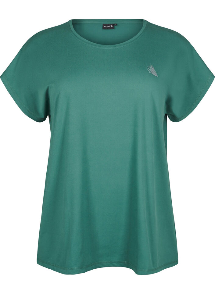 Effen gekleurd T-shirt voor sporten, Groen, Packshot image number 0