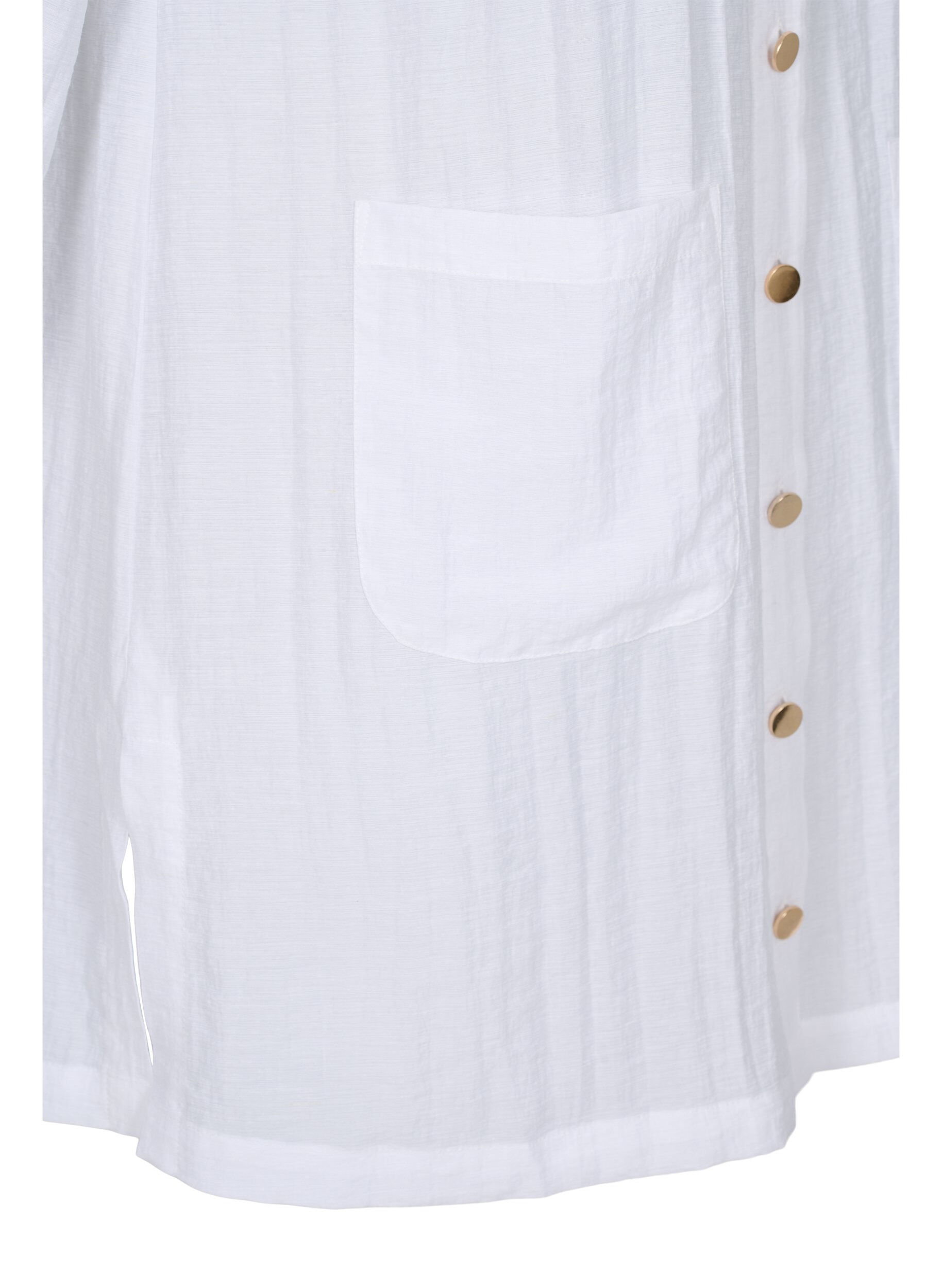Zizzi Lange blouse met 3/4 mouwen, Bright White, Packshot image number 3