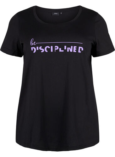 Trainingsshirt met print, Black w. Disciplined, Packshot image number 0