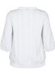 3/4 mouw viscose blouse met smock, Bright White, Packshot image number 1