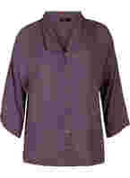 Viscose blouse met 3/4 mouwen, Vintage Violet