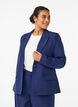 Klassieke blazer met knoopsluiting en zakken, Blauw, Model image number 0