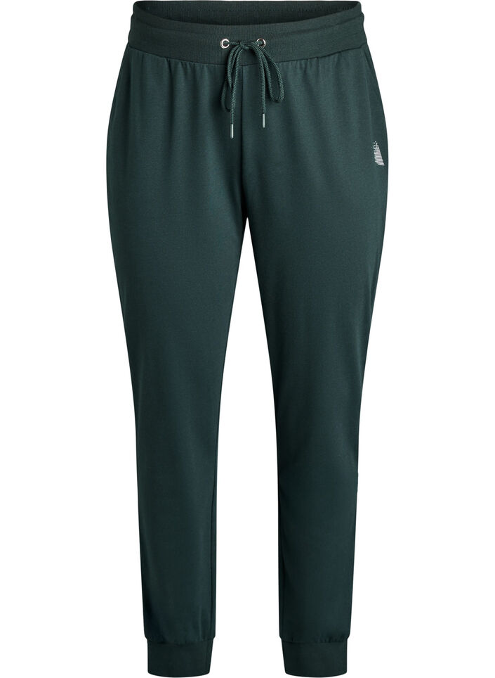 Losse trainingsbroek met zakken, Groen, Packshot image number 0