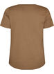 Katoenen T-shirt met V-hals en print aan de voorkant, Bruin, Packshot image number 1