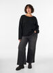 Jumper met ronde hals en losse pasvorm, Zwart, Model image number 1