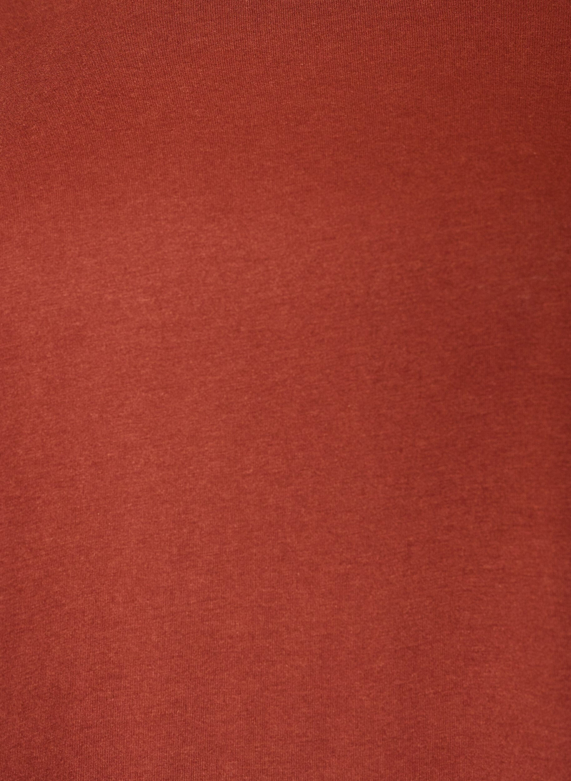 ZizziT-shirt met korte mouwen van katoenmix, Rood, Packshot image number 2