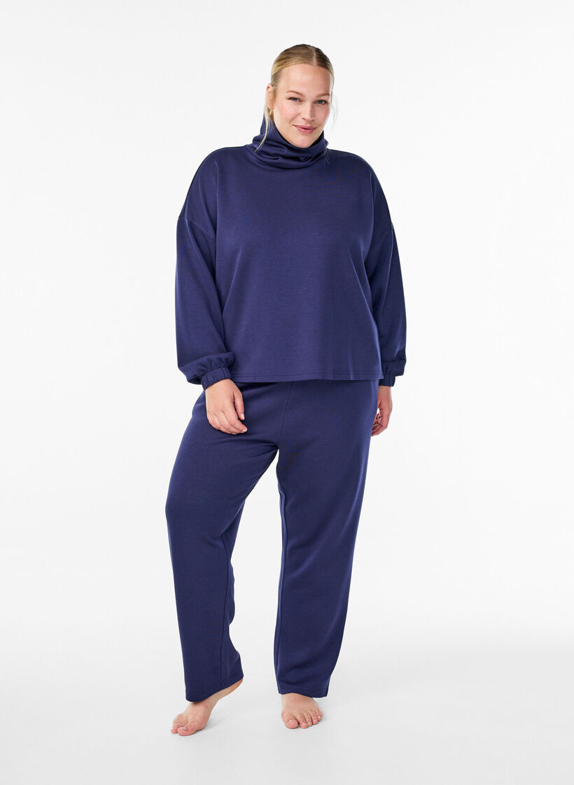 Losse broek van modalmix, Blauw, Model image number 0