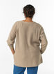 Gebreide trui met diagonale structuur en raglanmouwen, Beige, Model image number 2