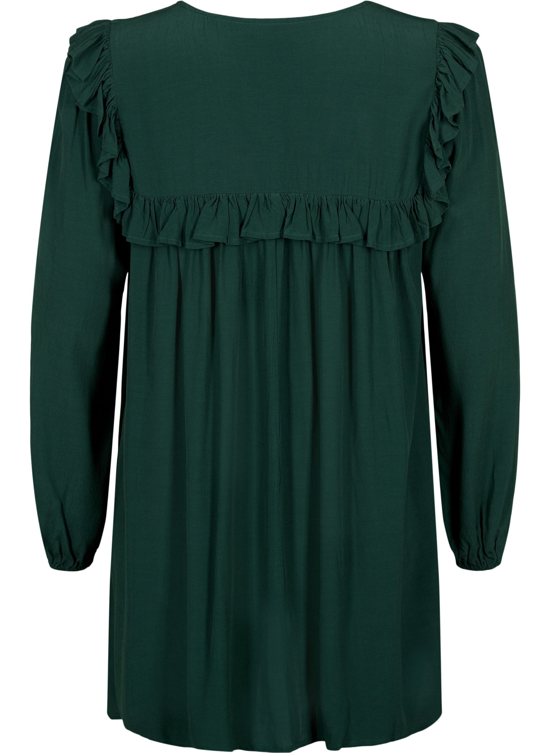 Zizzi Tuniek van viscose met ruches, Scarab, Packshot image number 1