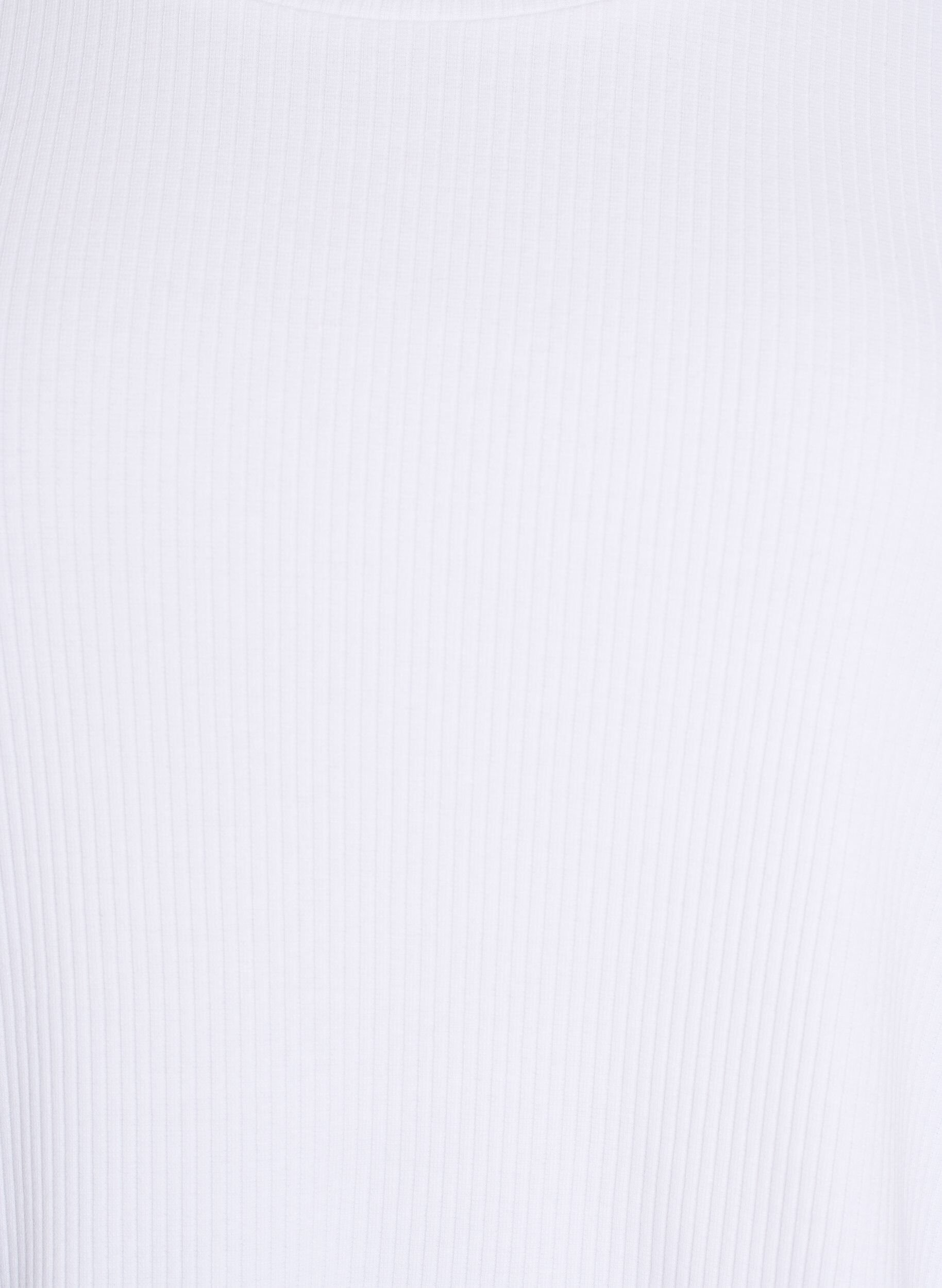 ZizziGeribde jersey blouse met korte mouwen, Wit, Packshot image number 2