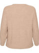 Gebreide blouse met ribstructuur en knoopdetails, Beige, Packshot image number 1