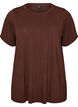 Viscose T-shirt met strassteentjes, Bruin, Packshot image number 0