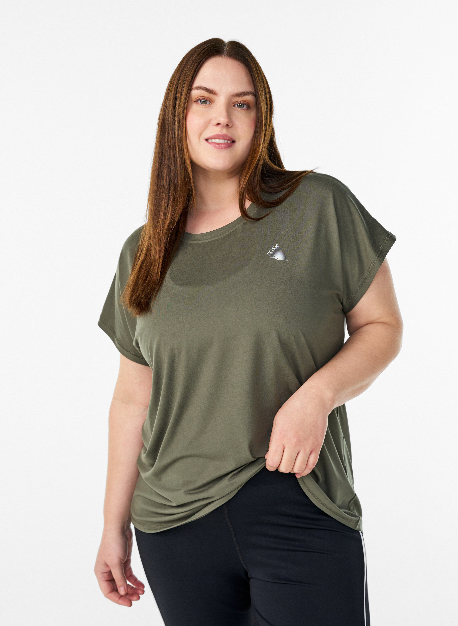 ZizziEffen gekleurd trainingsshirt, Groen, Model image number 0