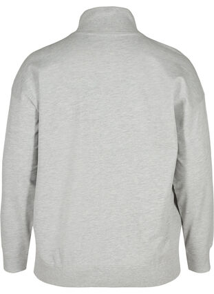 Gemêleerd sweatshirt met ritssluiting, Light Grey Melange, Packshot image number 1