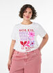 Katoenen T-shirt met print, Wit, Model image number 0