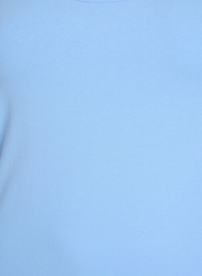 Solide kleur basis top in katoen, Blauw, Packshot image number 2