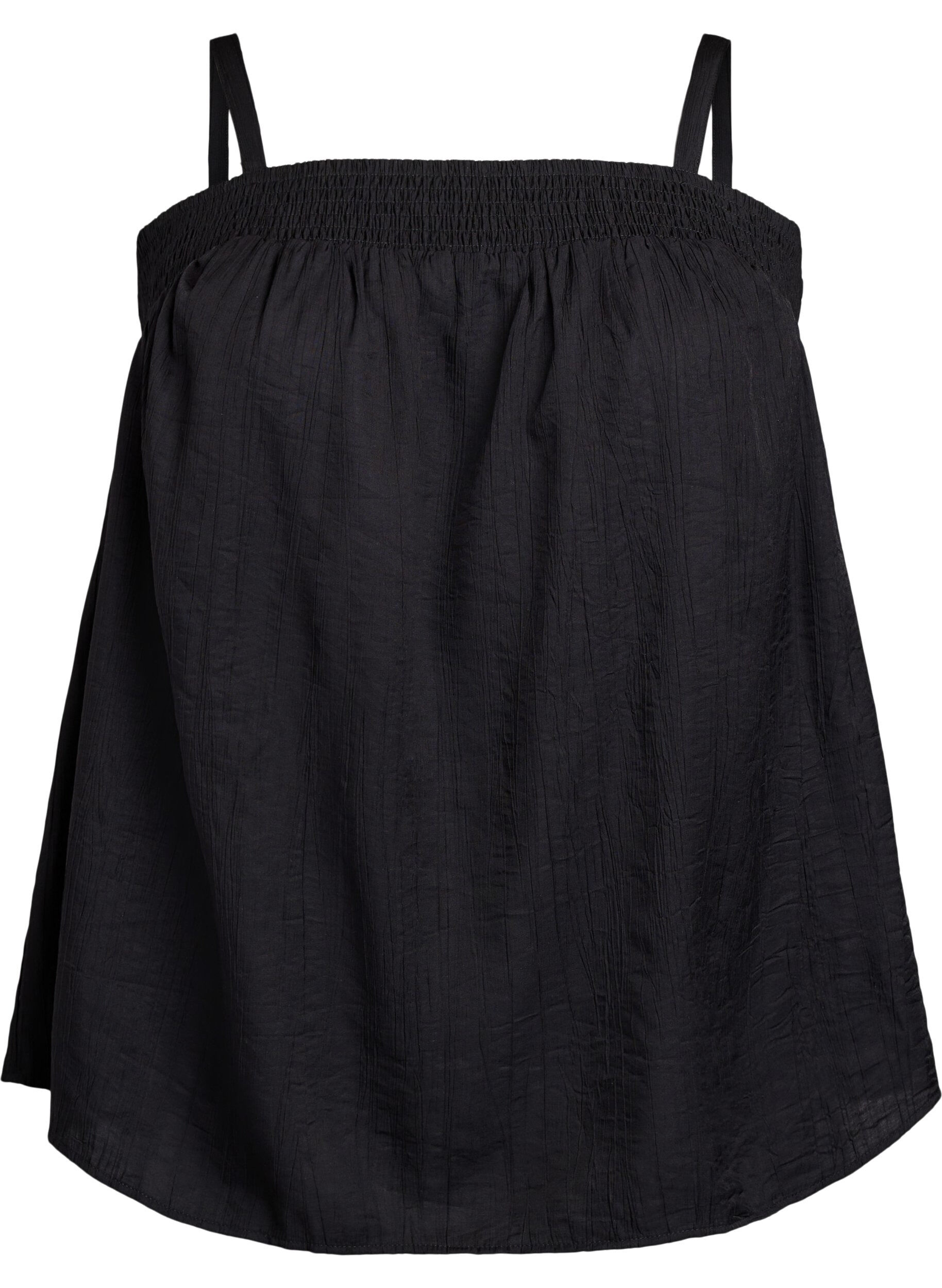 Zizzi Viscose top met smalle bandjes, Zwart, Packshot image number 0