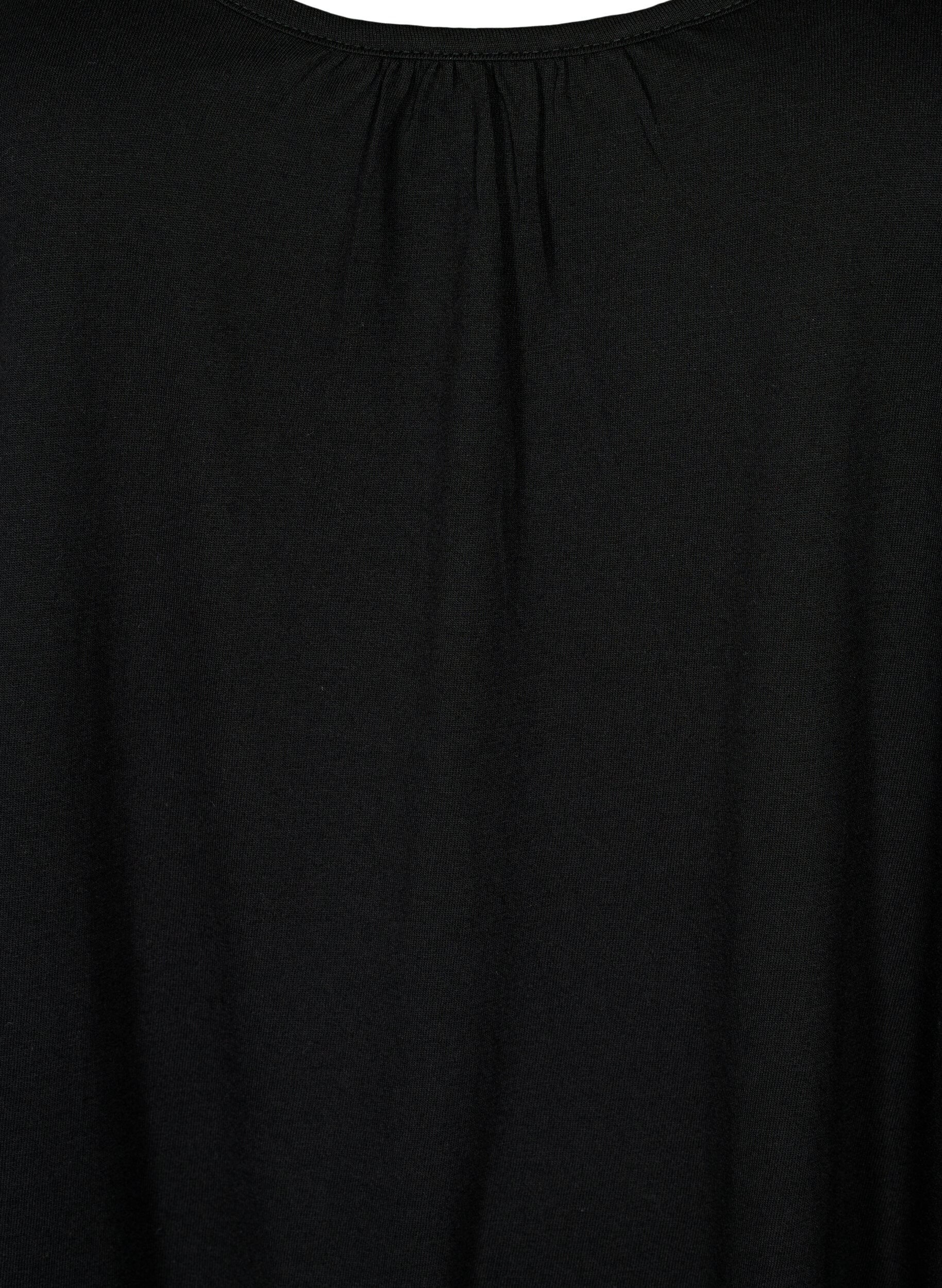 Zizzi  2-pack top van katoenmix, Deep Lavender/Black, Packshot image number 3