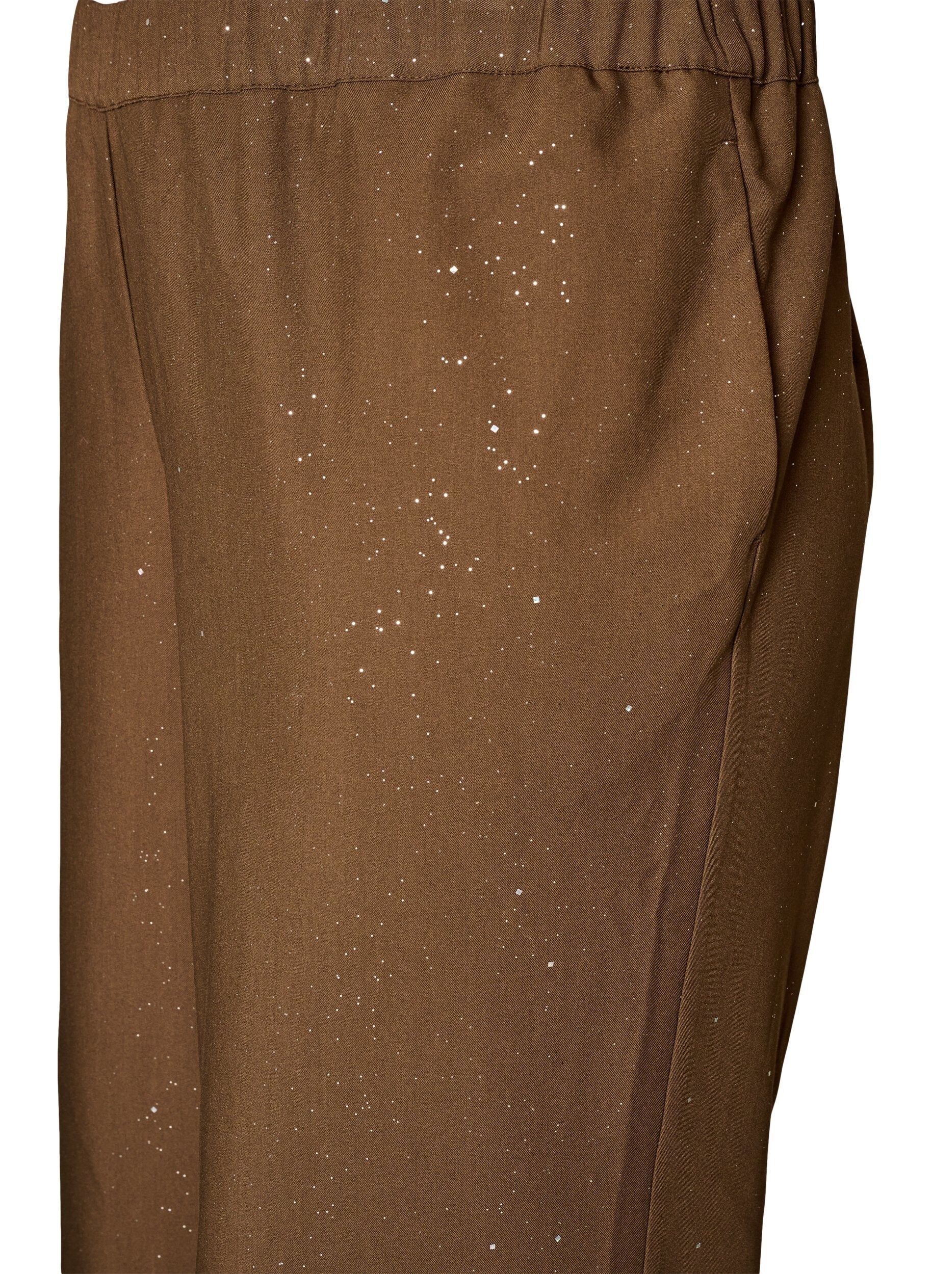 ZizziBroek met glitter en wijde pijpen, Bruin, Packshot image number 2
