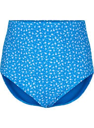 Bikinibroekje met extra hoge taille en bloemenprint, Blue Flower Print