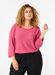 Blouse met driekwartmouwen en een gestreept patroon, Malaga Mel., Model image number 0