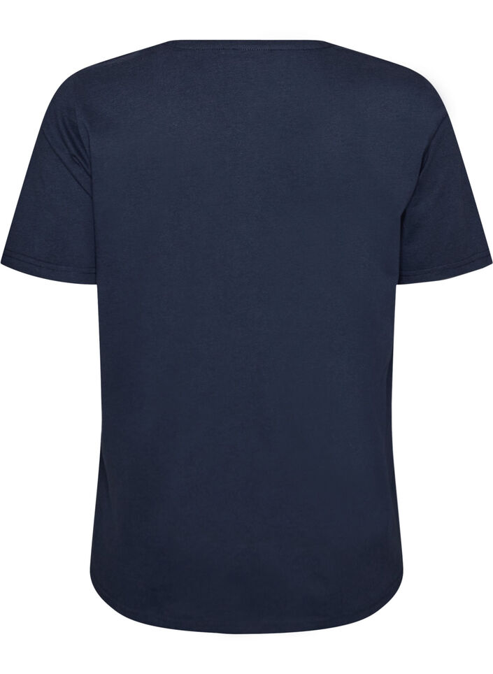 T-shirt met motief, Blauw, Packshot image number 1