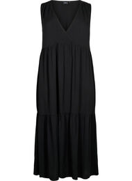 Mouwloze maxi-jurk van viscose, Black