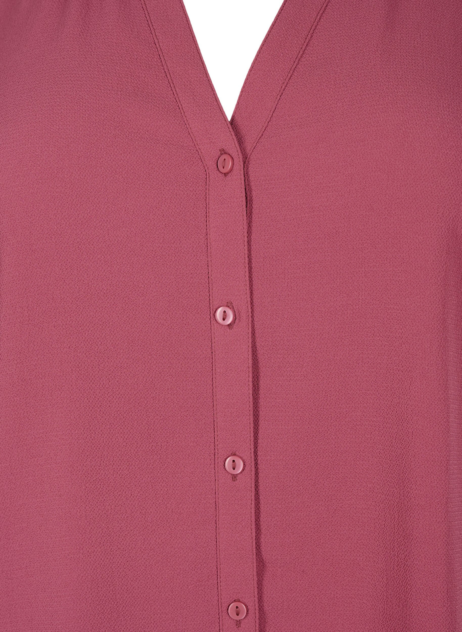 Zizzi Overhemdblouse met 3/4-mouwen en een kraag met ruches, Dry Rose, Packshot image number 2