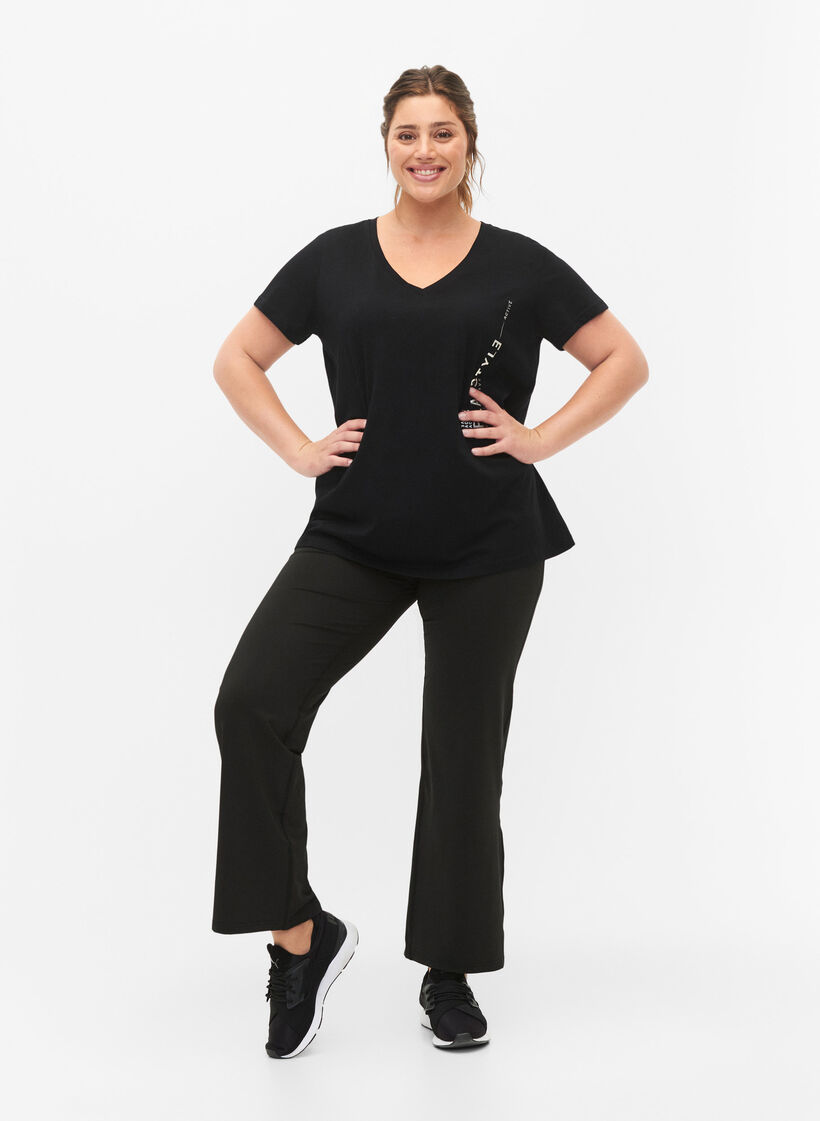 Katoenen sportshirt met print, Black w. Playstyle, Model image number 2