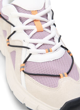 Sneakers met brede pasvorm en contrasterend veterdetail, Elderberry, Packshot image number 3