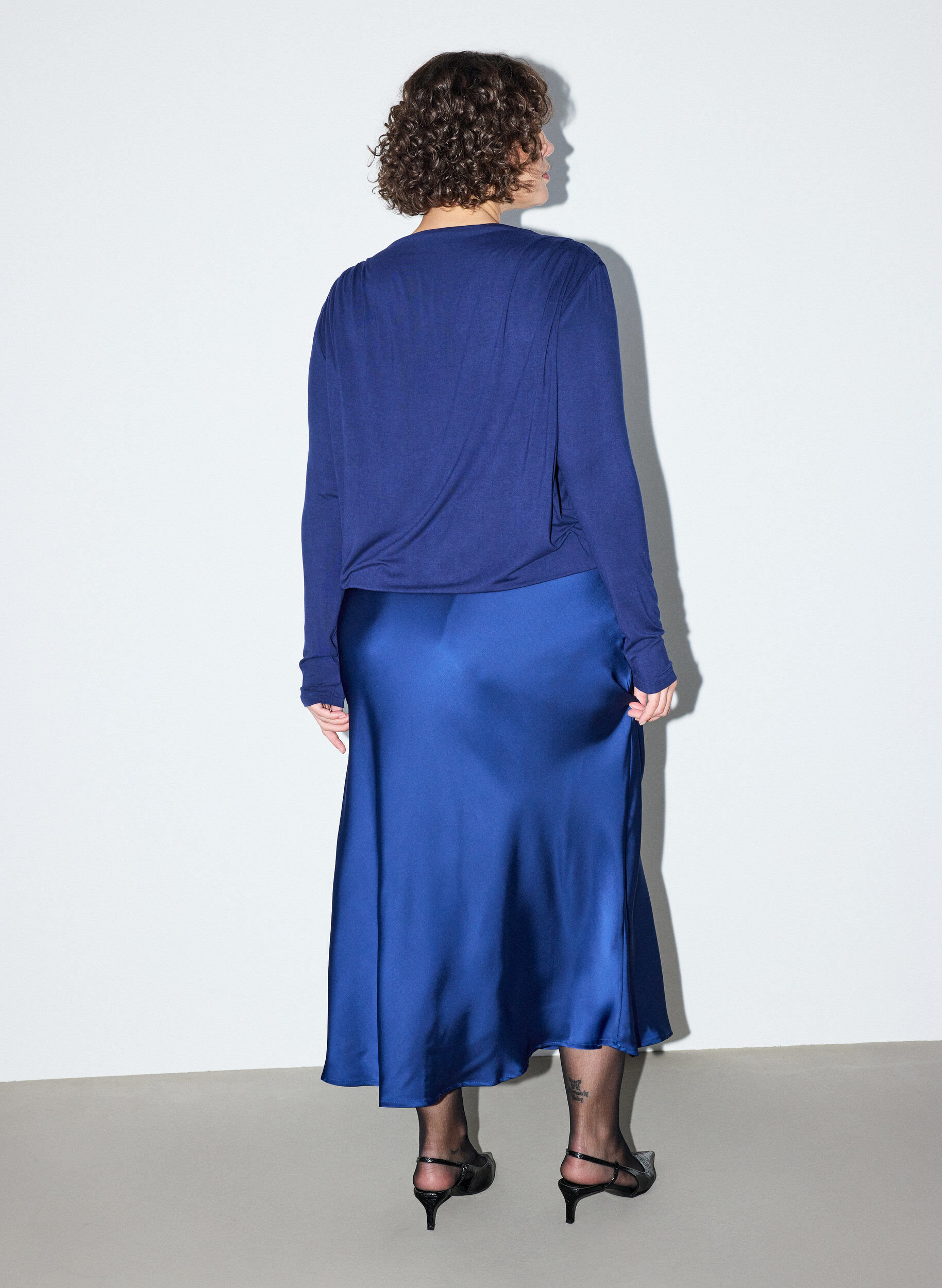 ZizziBlouse met boothals en ballonpasvorm, Blauw, Model image number 2