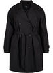 Trenchcoat met riem en split, Black, Packshot image number 0