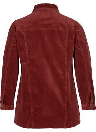 Fluwelen blouse jas met zakken, Burnt Henna, Packshot image number 1
