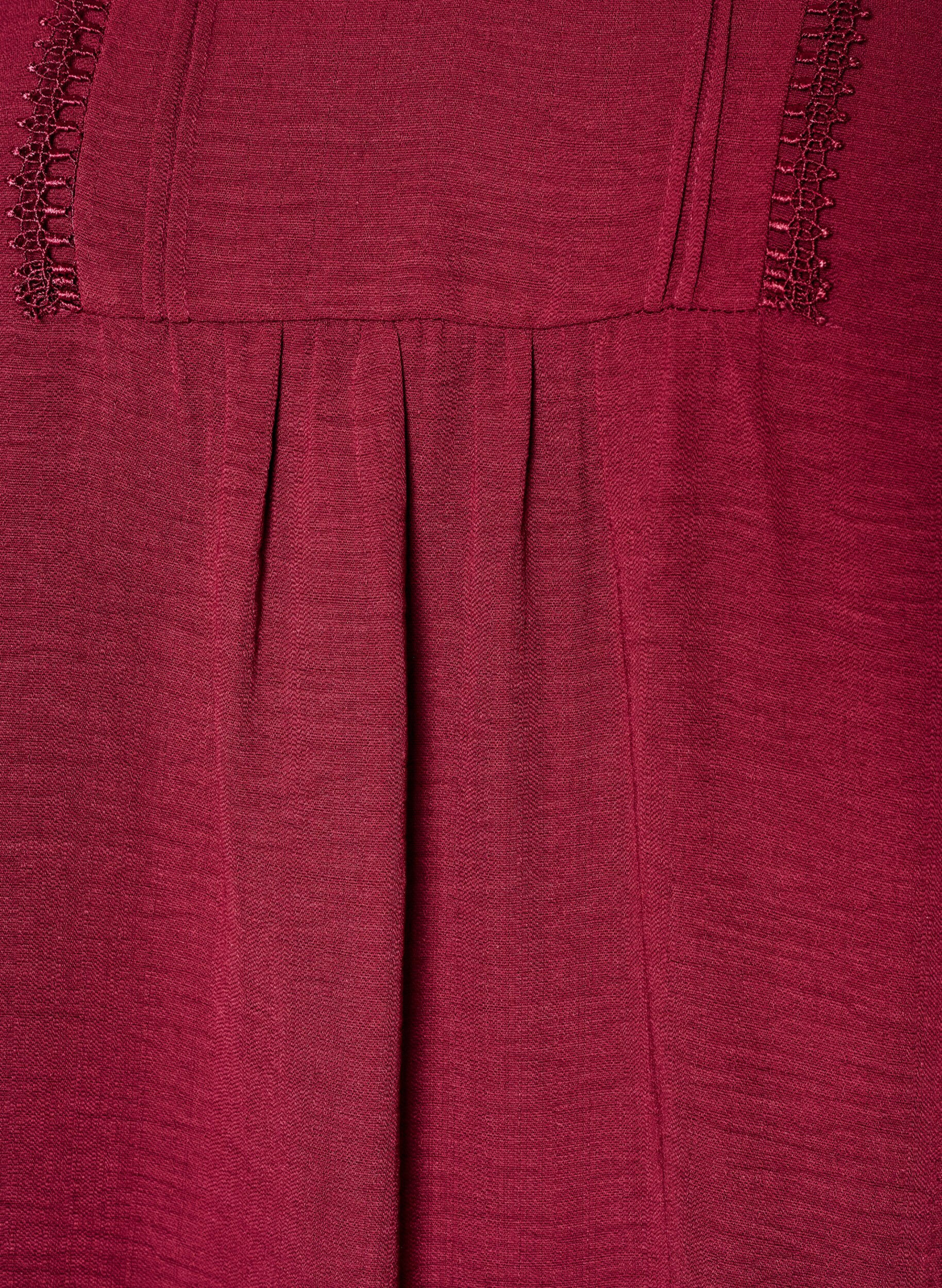 ZizziBlouse met V-hals en gehaakte sierband, Rood, Packshot image number 2