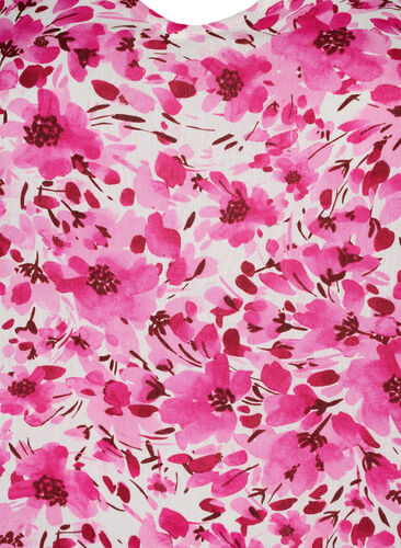 Gebloemde viscose jurk met a-vorm, Pink Flower Rain, Packshot image number 2