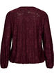 Doorschijnende blouse met bloemenstructuur en lange mouwen, Rood, Packshot image number 1