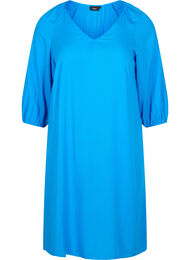 Viscose jurk met v-hals , Indigo Bunting