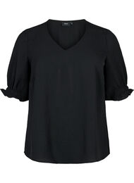 Blouse met v-hals , Black