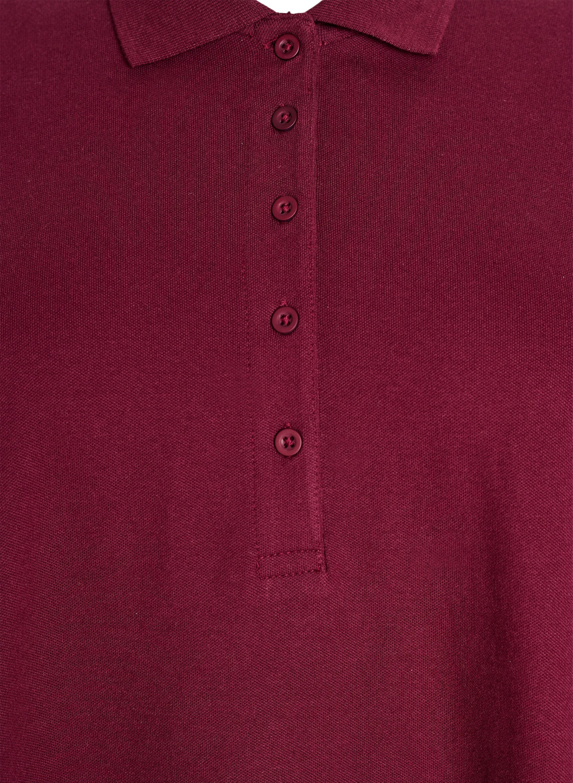 Zizzi Korte A-lijn polojurk, Donker Bordeaux, Packshot image number 2