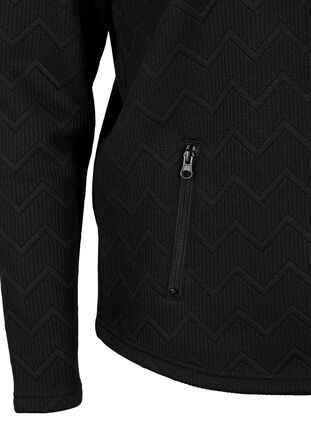 Sportieve fleece jack met zakken, Black, Packshot image number 3