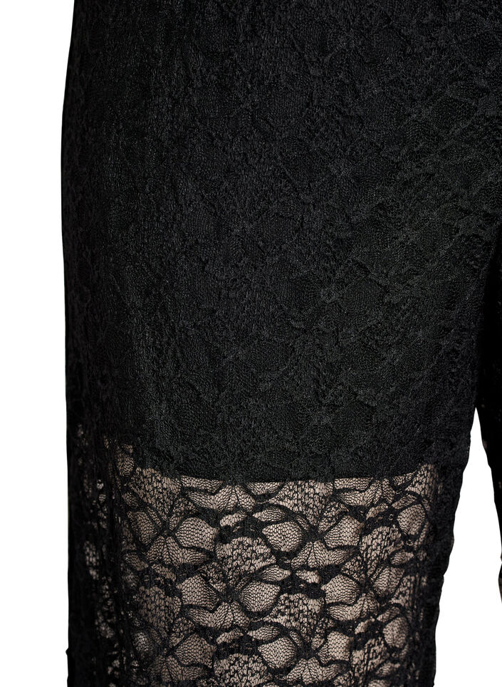 Transparante wijde kanten broek, Zwart, Packshot image number 2