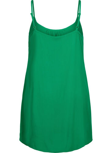 Effen viscose jurk met bandjes, Jolly Green, Packshot image number 1