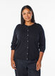 Cardigan met ronde knopen, Zwart, Model image number 0