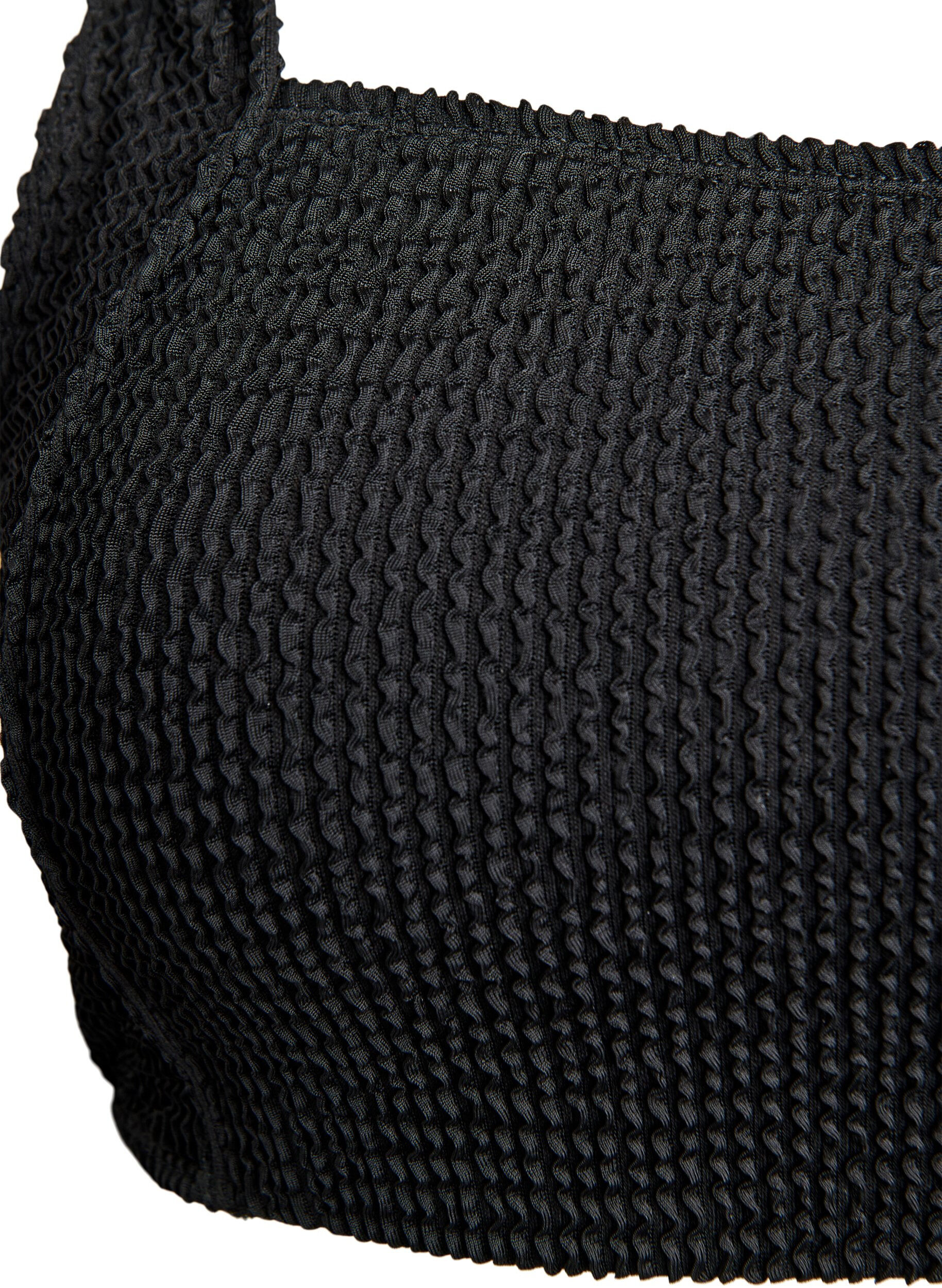 Zizzi Crepe bikini top met verstelbare bandjes, Zwart, Packshot image number 2