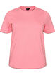 Katoenen T-shirt met golvende contrasterende randen, Roze, Packshot image number 0