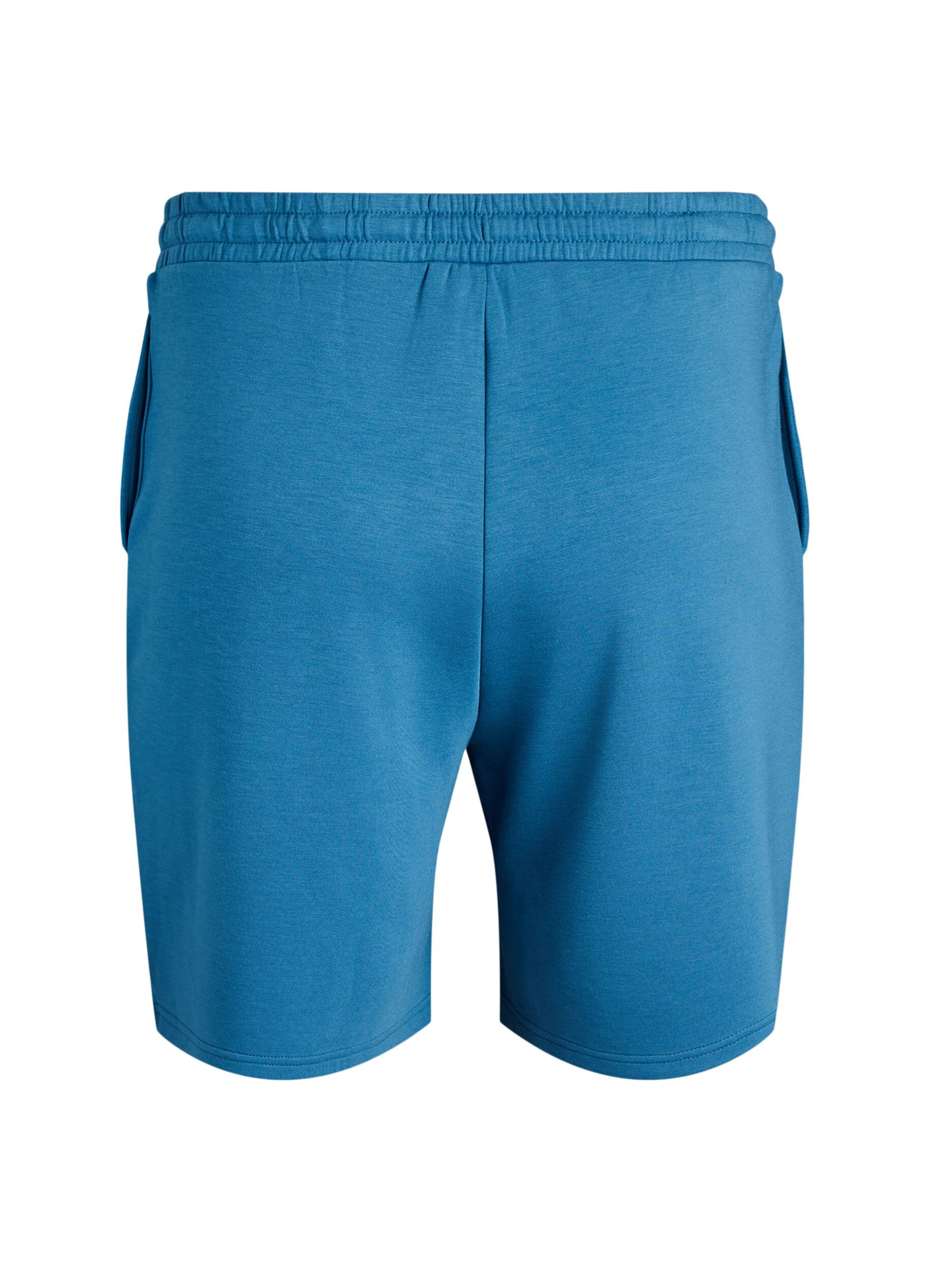 Zizzi Shorts van modalmix met zakken, Blauw, Packshot image number 1