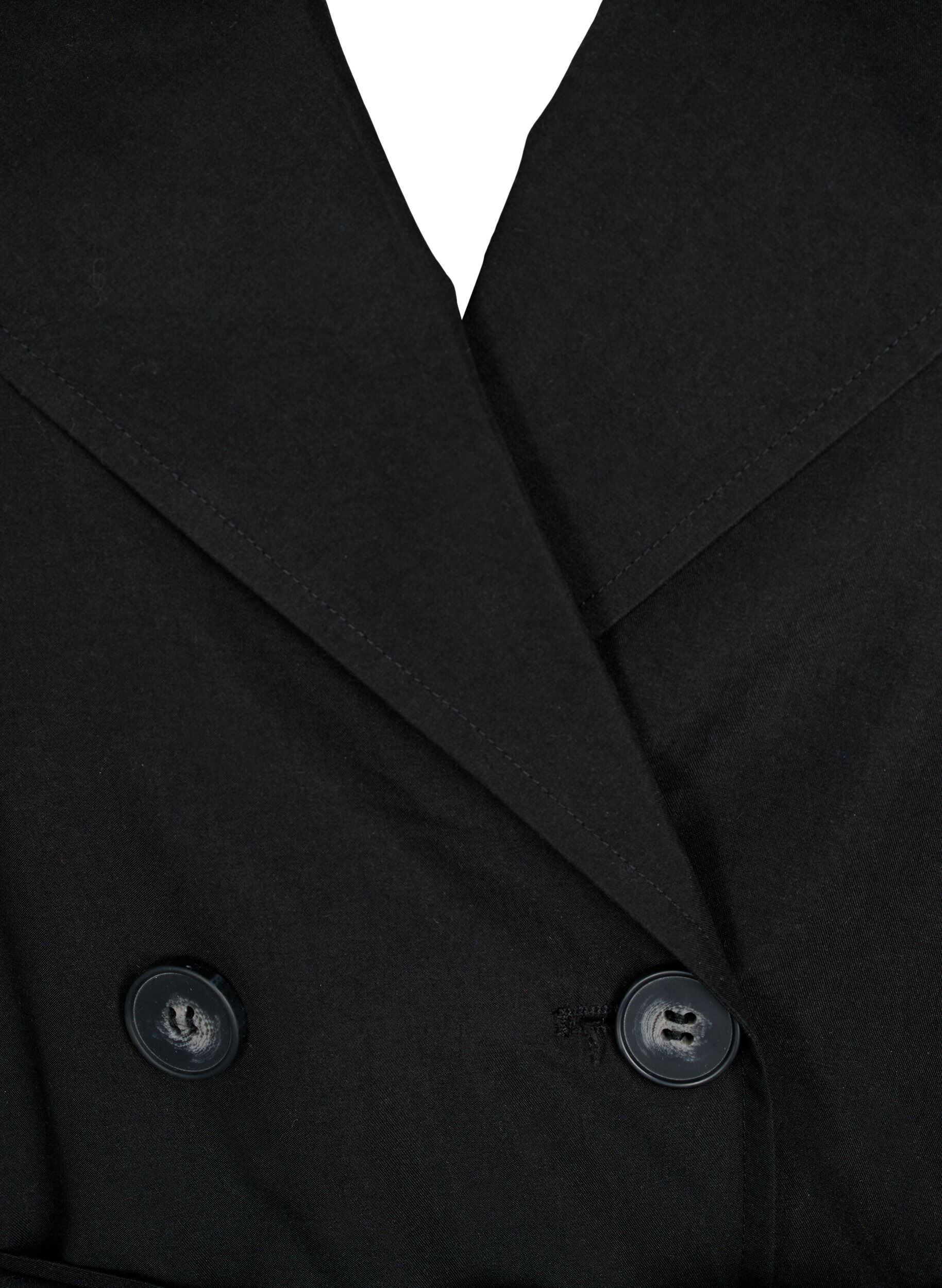 Zizzi Trenchcoat met riem en zakken, Black, Packshot image number 2