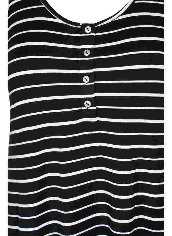 Gestreepte midi-jurk in viscose, Black w. stripe, Packshot image number 2